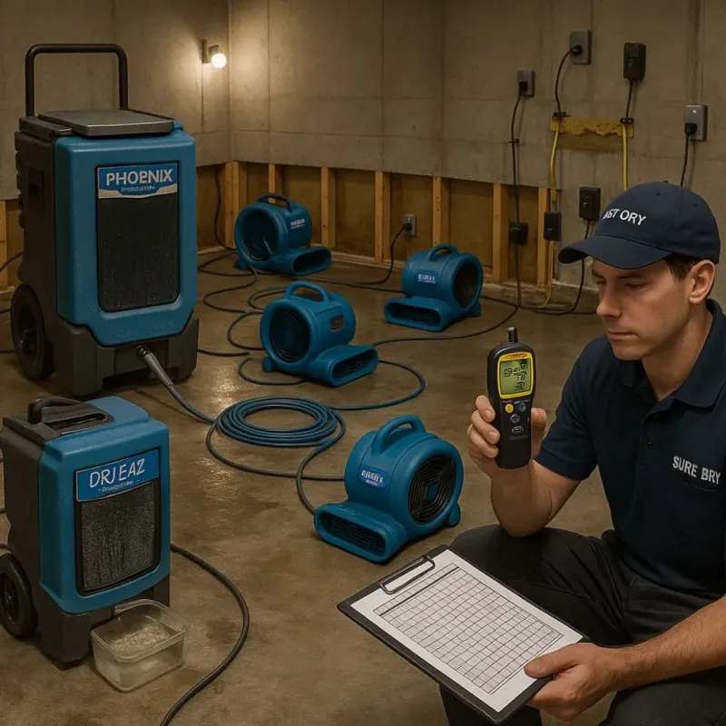 Structural Drying and Dehumidification process in Gloucester Courthouse, VA